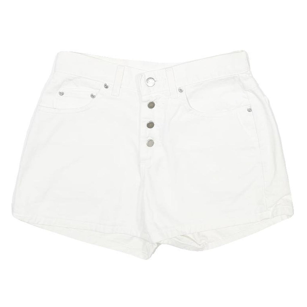 LEE Womens White Cotton Classic Casual Shorts Size S W28 Button Fly