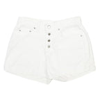 LEE Womens White Cotton Classic Casual Shorts Size S W28 Button Fly