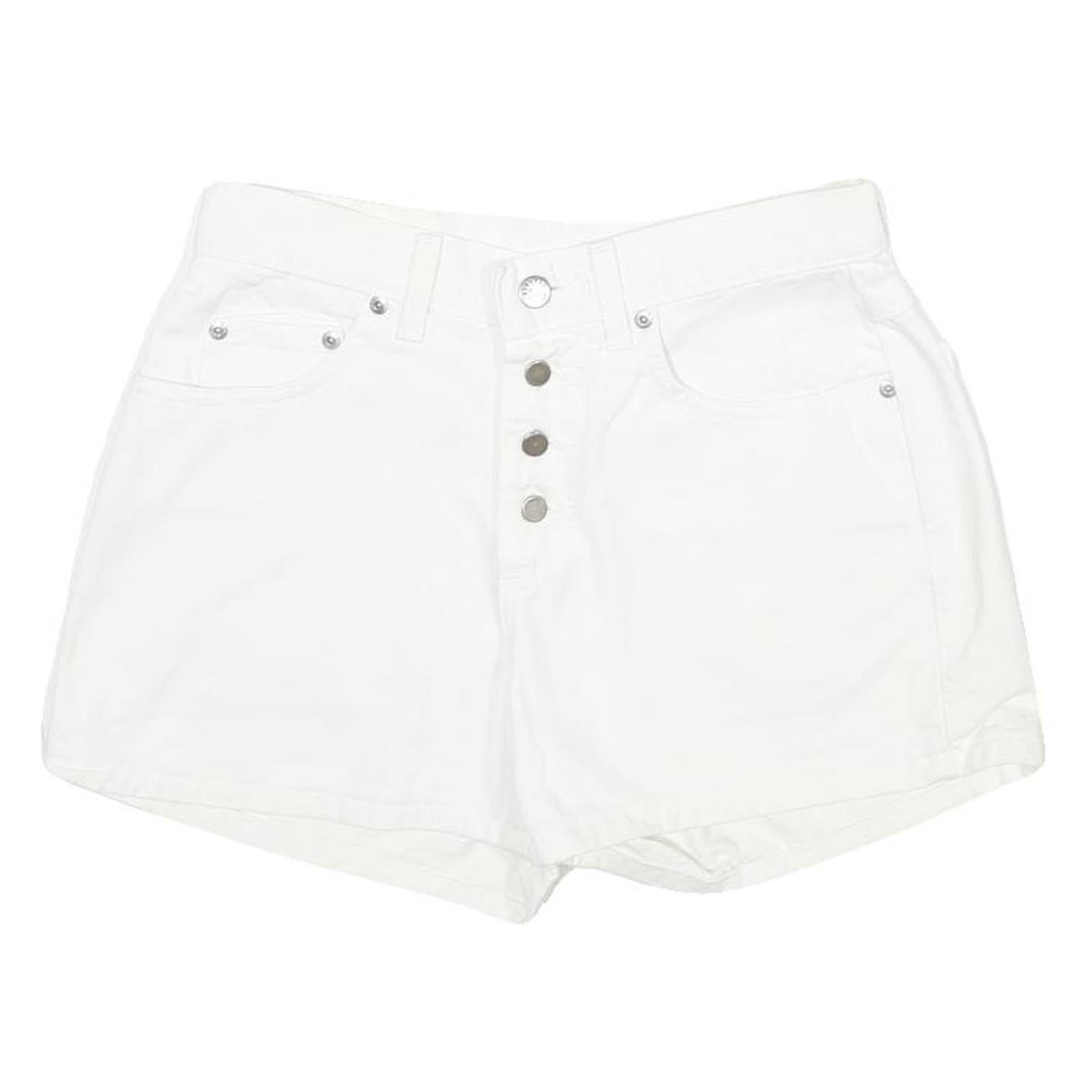 LEE Womens White Cotton Classic Casual Shorts Size S W28 Button Fly