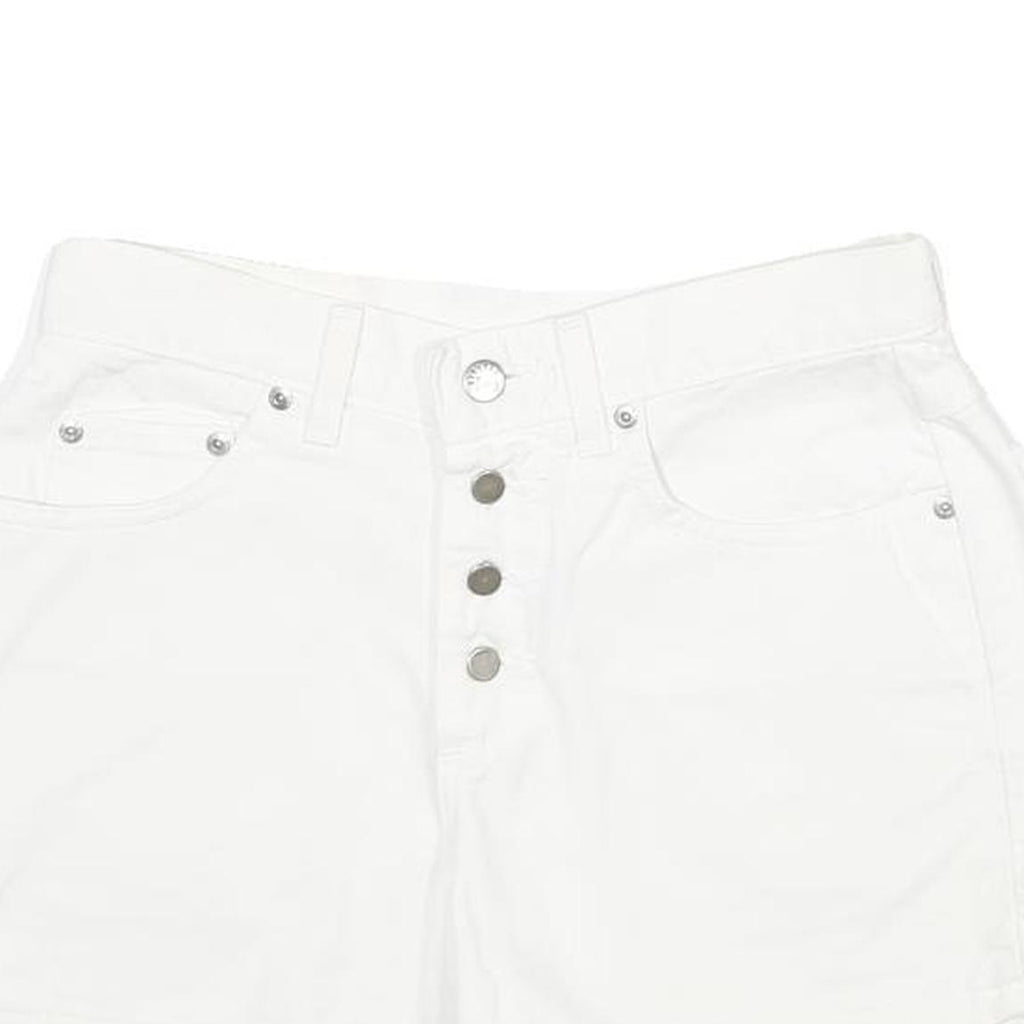 LEE Womens White Cotton Classic Casual Shorts Size S W28 Button Fly