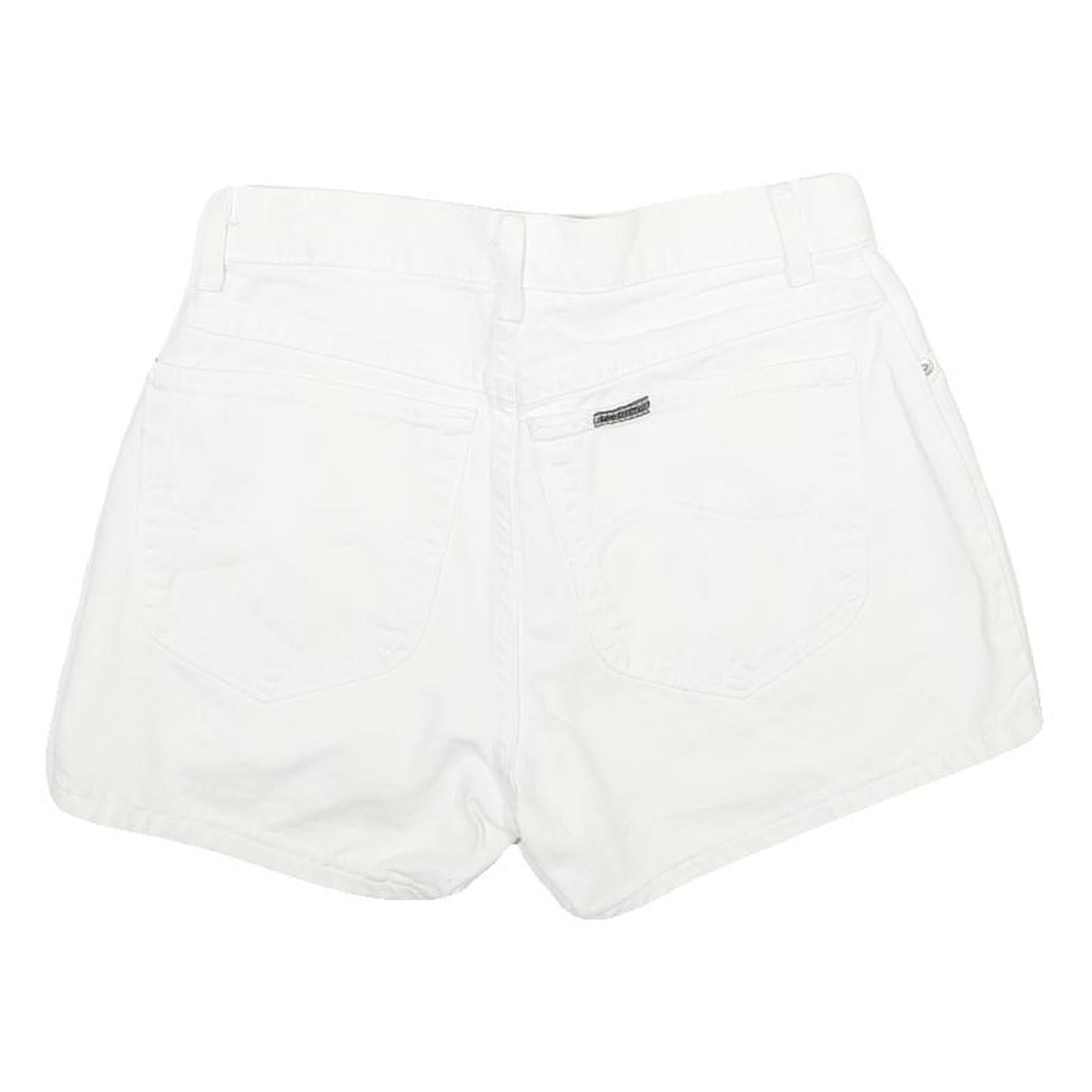 LEE Womens White Cotton Classic Casual Shorts Size S W28 Button Fly