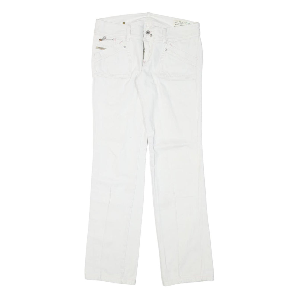 DIESEL Womens Jeans White Regular Straight Denim W32 L33 Classic Fit Zip