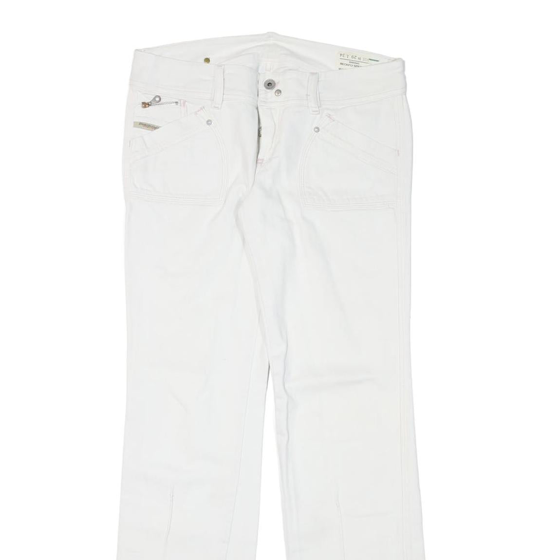 DIESEL Womens Jeans White Regular Straight Denim W32 L33 Classic Fit Zip