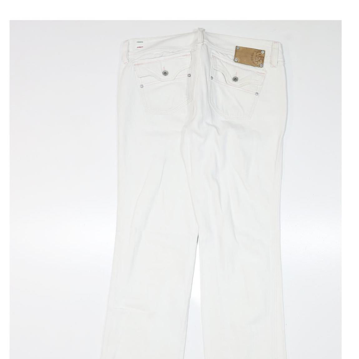 DIESEL Womens Jeans White Regular Straight Denim W32 L33 Classic Fit Zip