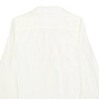 TOMMY HILFIGER Womens White Silk Blend Ruffle Shirt Long Sleeve Collared S