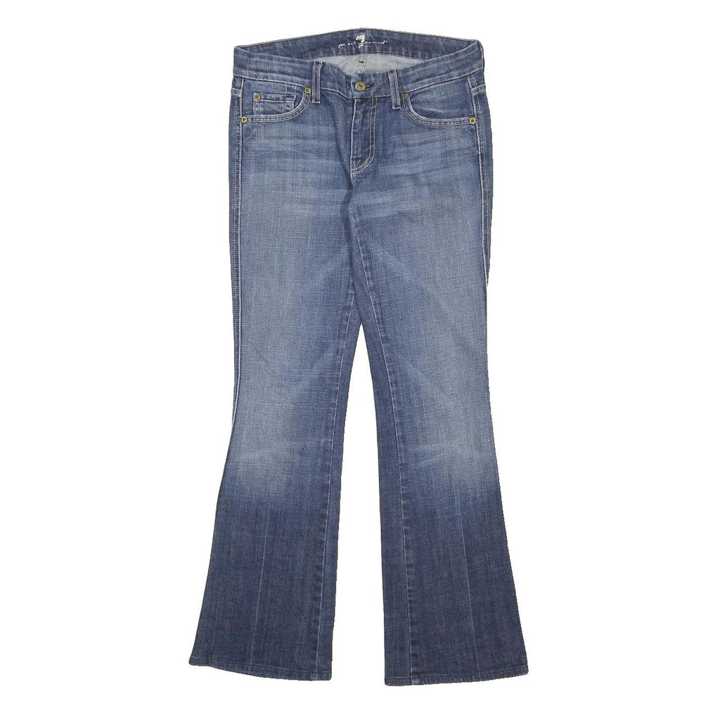 7 FOR ALL MANKIND Womens Blue Regular Fit Flared Denim Light Wash Jeans W27 L30