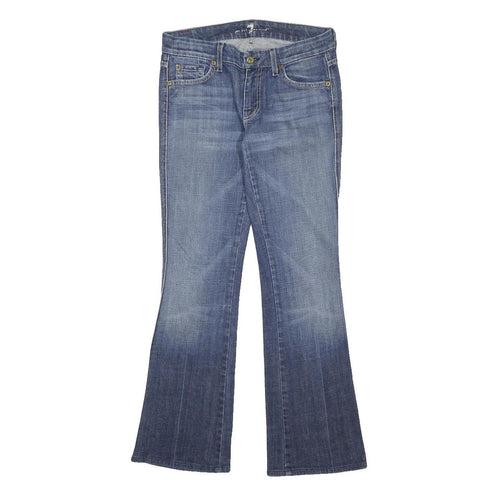7 FOR ALL MANKIND Womens Blue Regular Fit Flared Denim Light Wash Jeans W27 L30