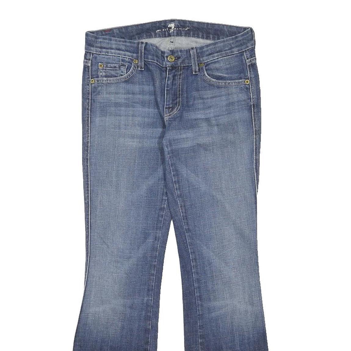 7 FOR ALL MANKIND Womens Blue Regular Fit Flared Denim Light Wash Jeans W27 L30