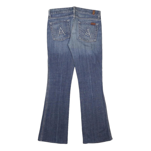 7 FOR ALL MANKIND Womens Blue Regular Fit Flared Denim Light Wash Jeans W27 L30