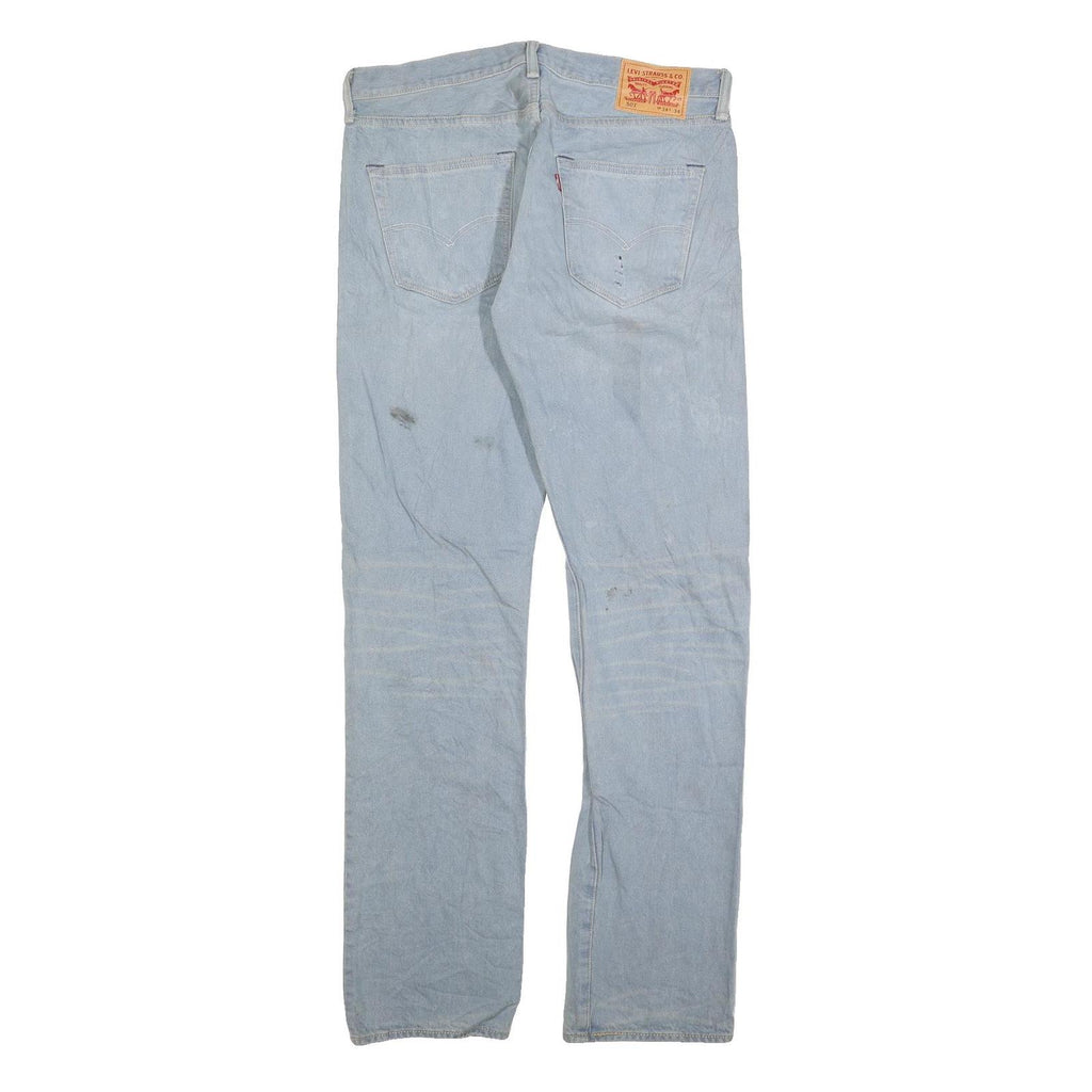 LEVI'S 501 Mens Jeans Blue Regular Straight Denim Light W37 L34 Classic Design