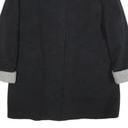 CHRISTIAN Womens Black & Grey Wool Blend Button Jacket XL Wool Blend Classic