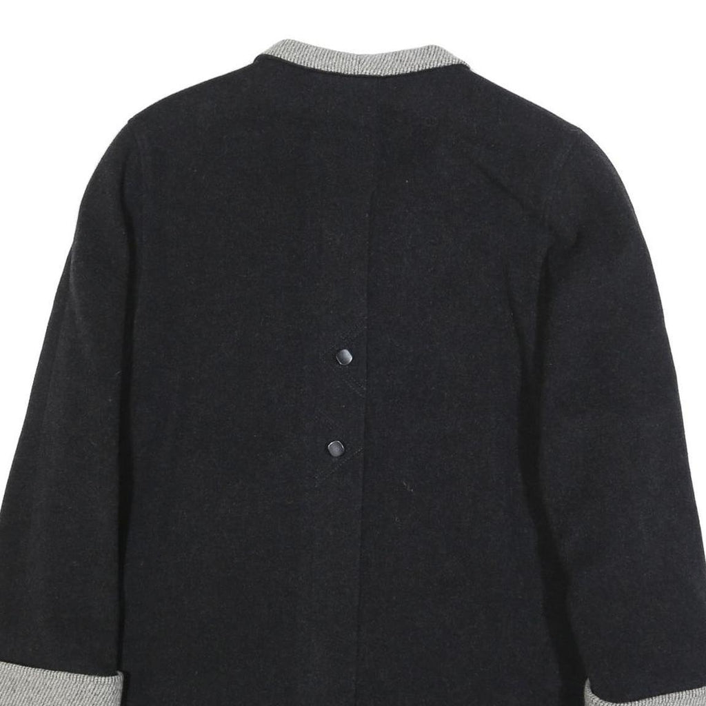 CHRISTIAN Womens Black & Grey Wool Blend Button Jacket XL Wool Blend Classic
