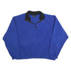 TIMBERWEAR Mens Blue & Black Pullover Plain 1/4 Zip Jumper Polyester XL Relaxed