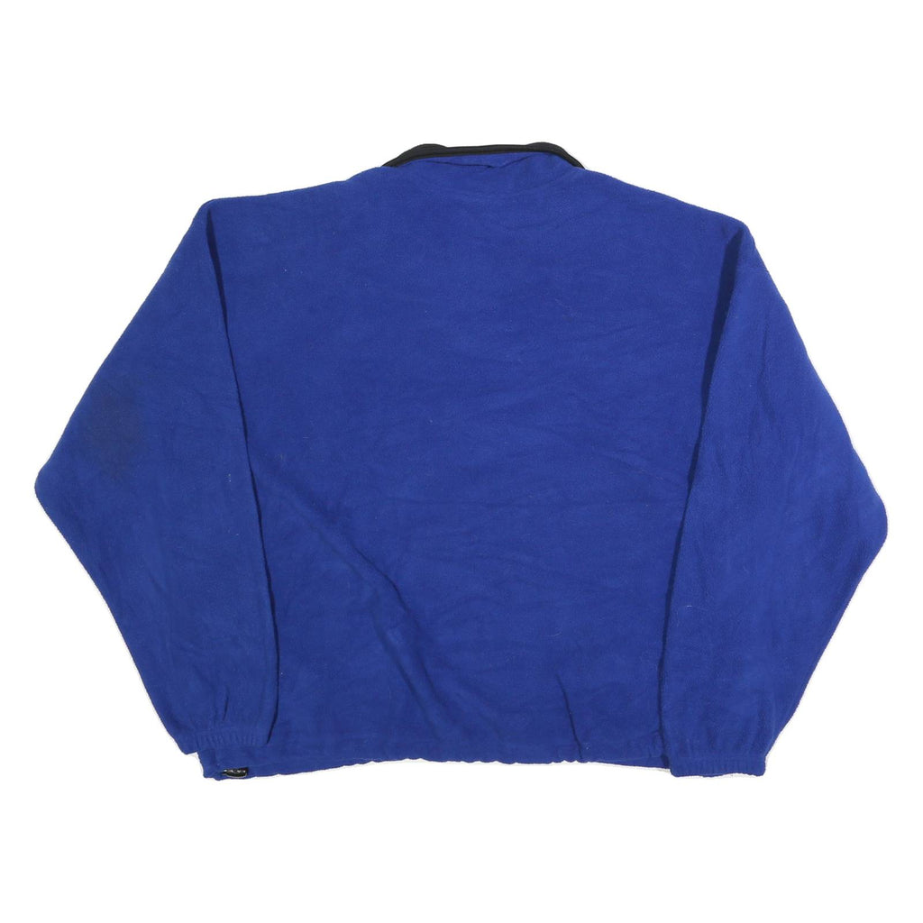 TIMBERWEAR Mens Blue & Black Pullover Plain 1/4 Zip Jumper Polyester XL Relaxed