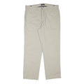 NAUTICA Mens Regular Fit Beige Cotton Blend Trousers W36 L29 Casual Zip Closure