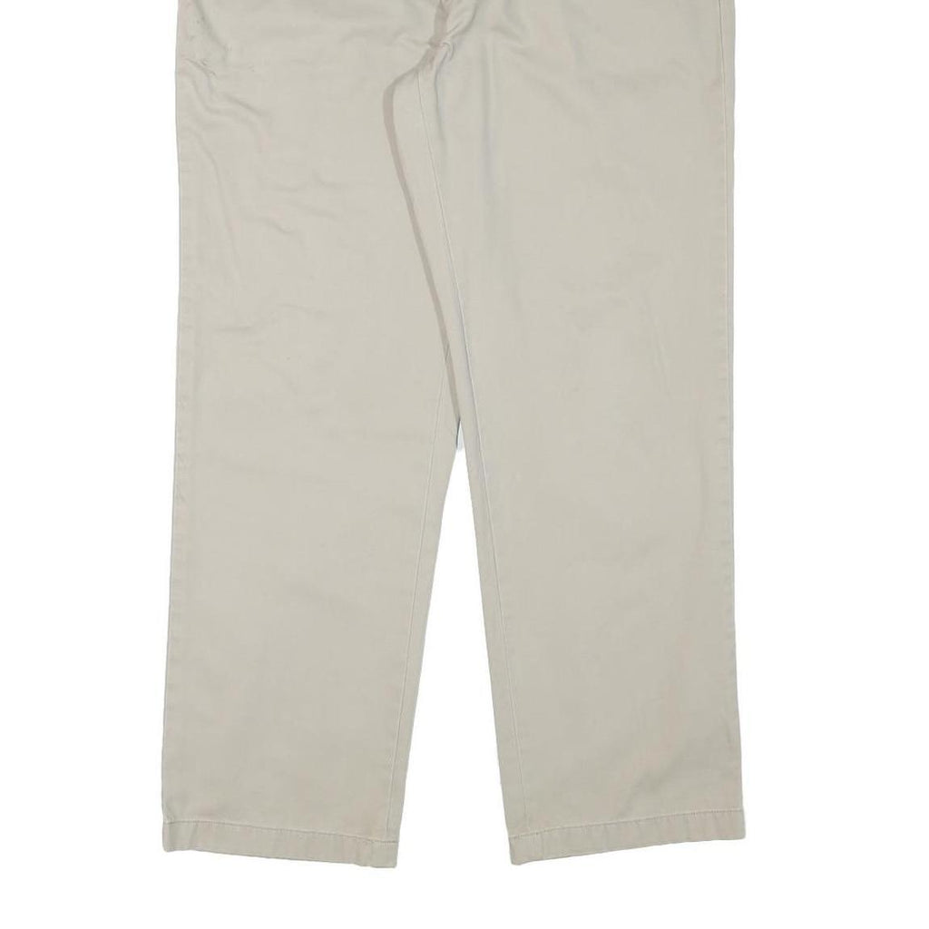 NAUTICA Mens Regular Fit Beige Cotton Blend Trousers W36 L29 Casual Zip Closure