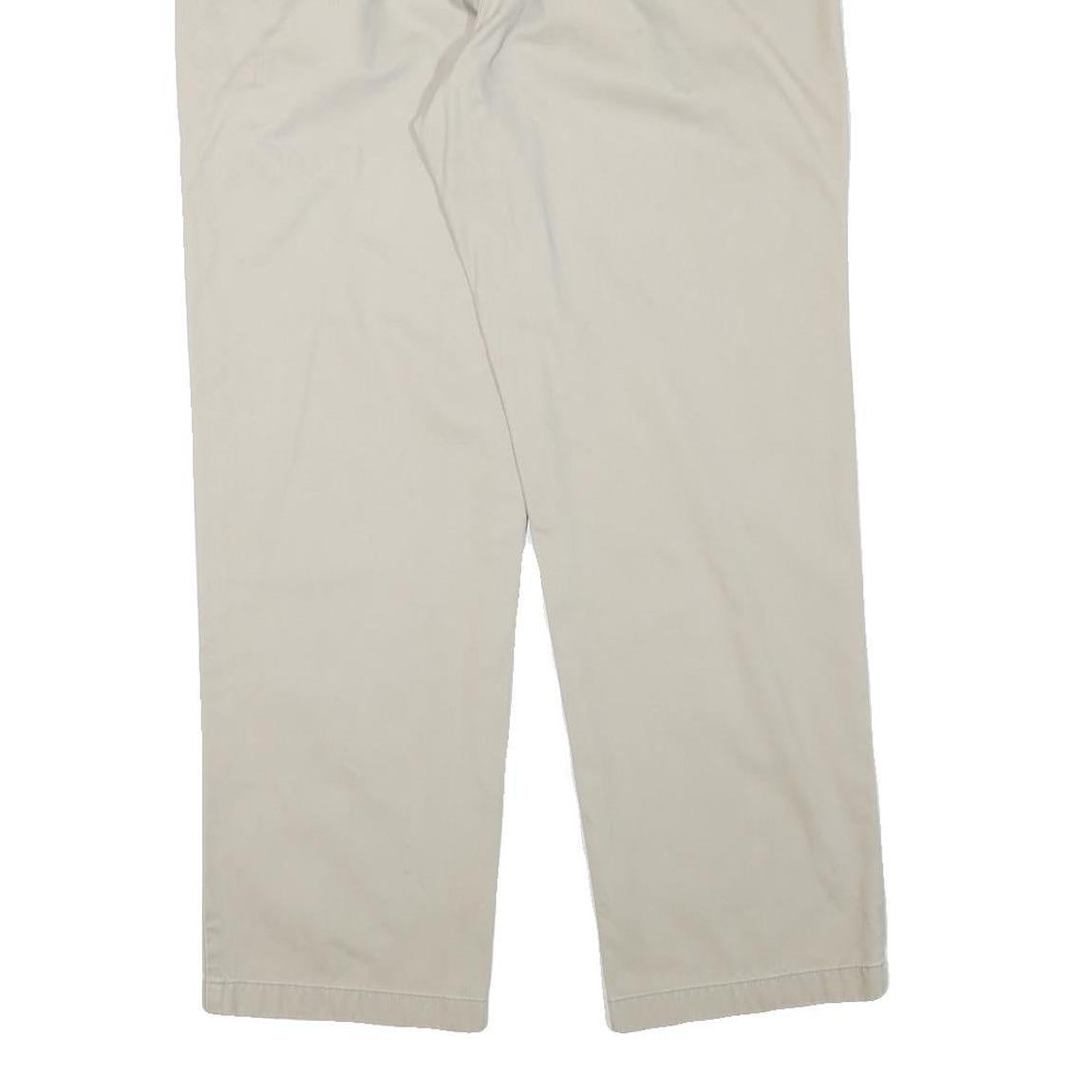 NAUTICA Mens Regular Fit Beige Cotton Blend Trousers W36 L29 Casual Zip Closure