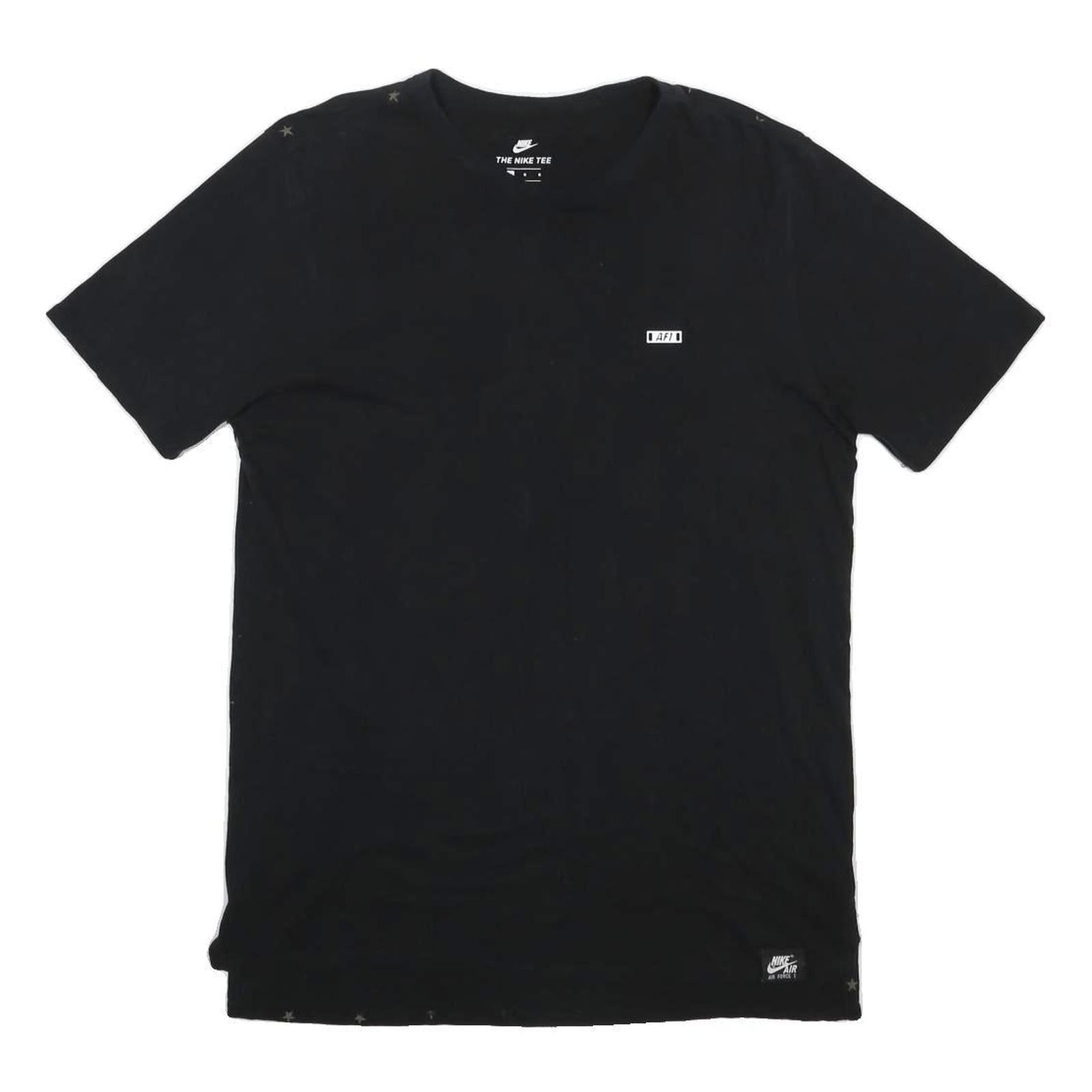 NIKE Mens Black Graphic T-Shirt L Short Sleeve Crew Neck Modern Casual