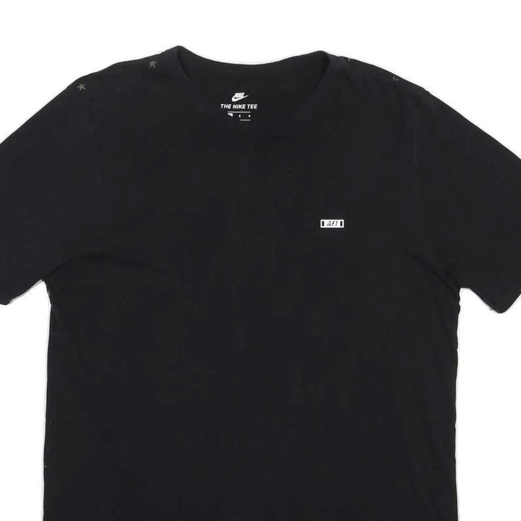 NIKE Mens Black Graphic T-Shirt L Short Sleeve Crew Neck Modern Casual
