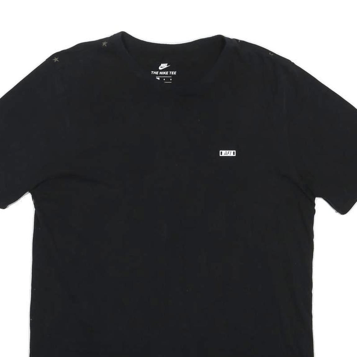 NIKE Mens Black Graphic T-Shirt L Short Sleeve Crew Neck Modern Casual