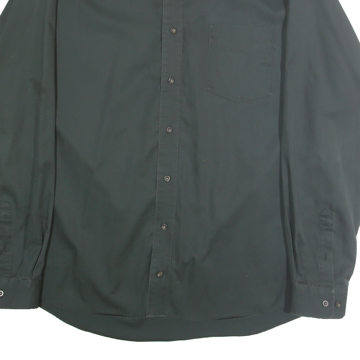 EDDIE BAUER Mens Black Plain Shirt 2XL Long Sleeve Button-Down Formal Casual