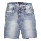 SMOG Mens Denim Blue Casual Shorts L W32 Cotton Blend Comfortable Summer