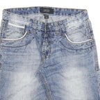 SMOG Mens Denim Blue Casual Shorts L W32 Cotton Blend Comfortable Summer