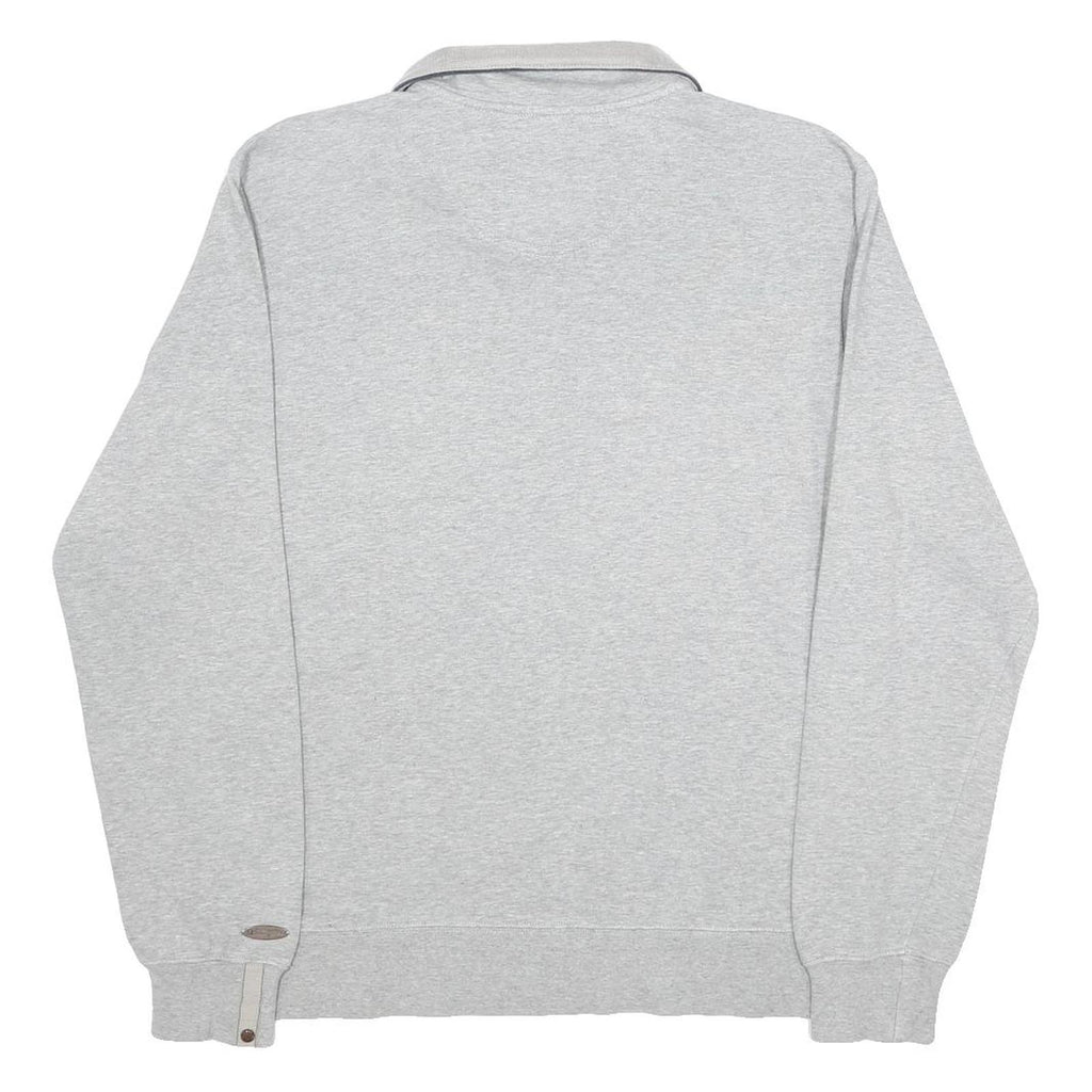 CHAMPION Mens Grey 1/4 Zip L Cotton Blend Pullover Sweatshirt Champion Logo