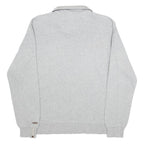 CHAMPION Mens Grey 1/4 Zip L Cotton Blend Pullover Sweatshirt Champion Logo