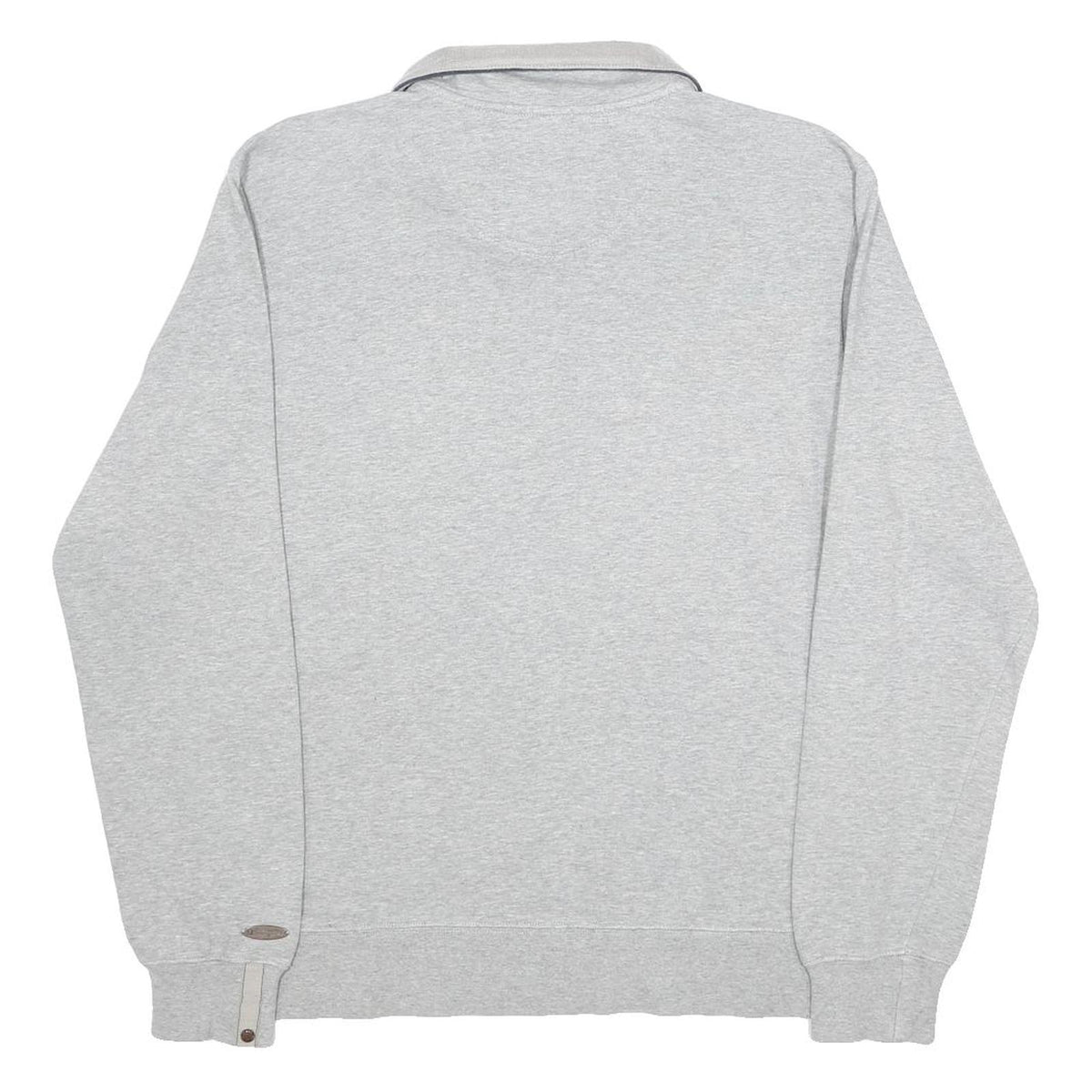 CHAMPION Mens Grey 1/4 Zip L Cotton Blend Pullover Sweatshirt Champion Logo
