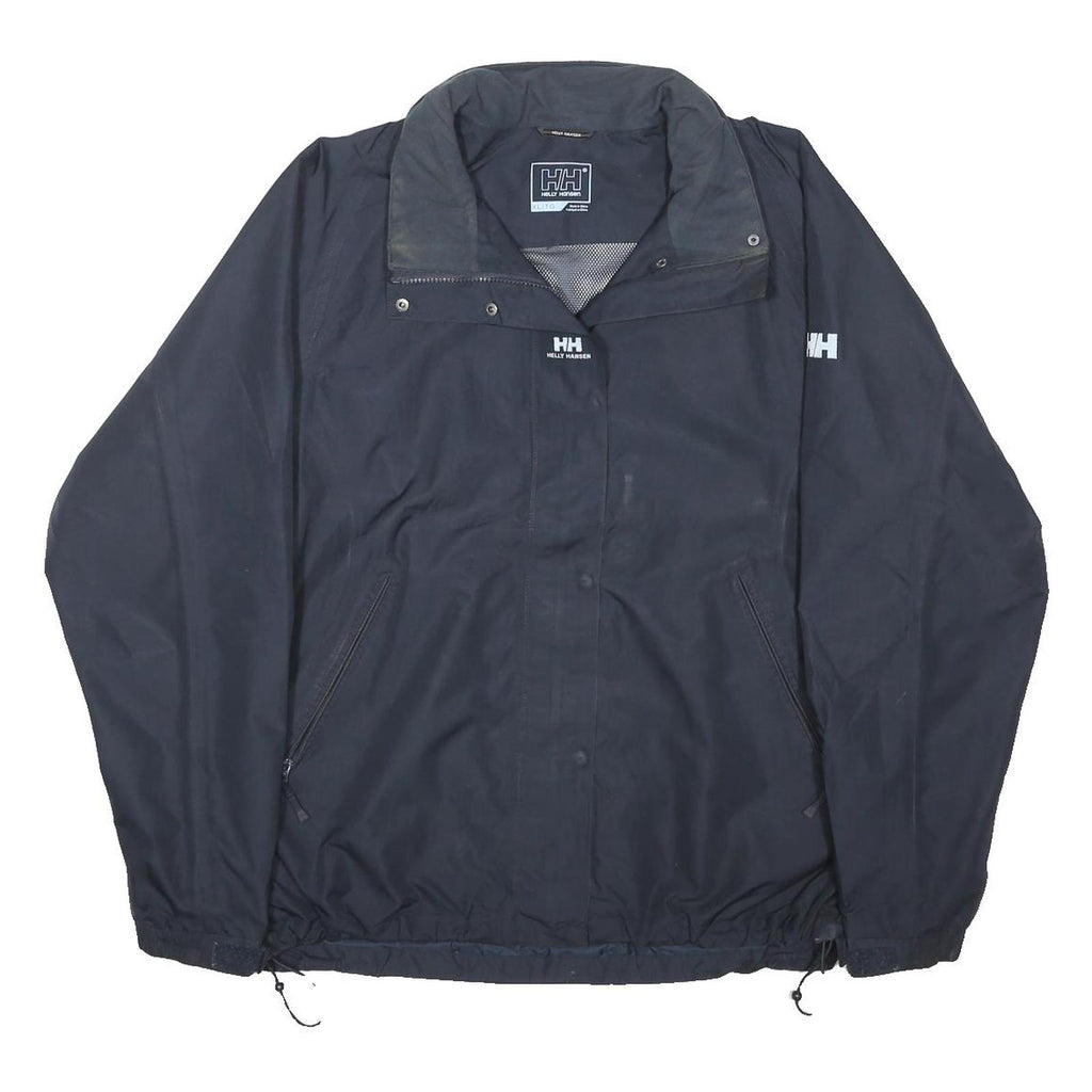 HELLY HANSEN Womens Navy Blue Outdoor Jacket XL Polyester Blend Zip Plain