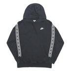 NIKE Womens Black & White Hoodie Pullover S Nike Logo Tape Sleeve