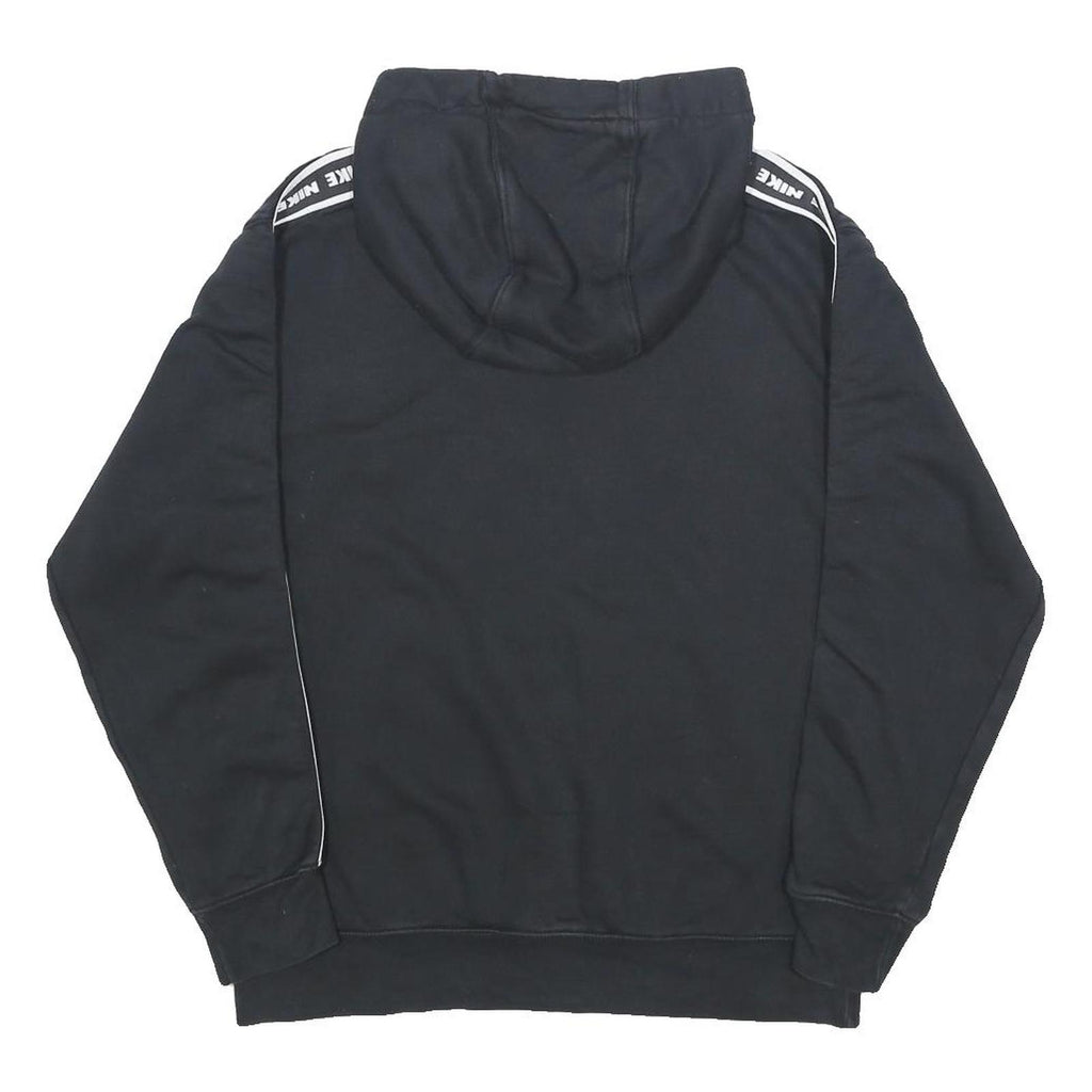 NIKE Womens Black & White Hoodie Pullover S Nike Logo Tape Sleeve
