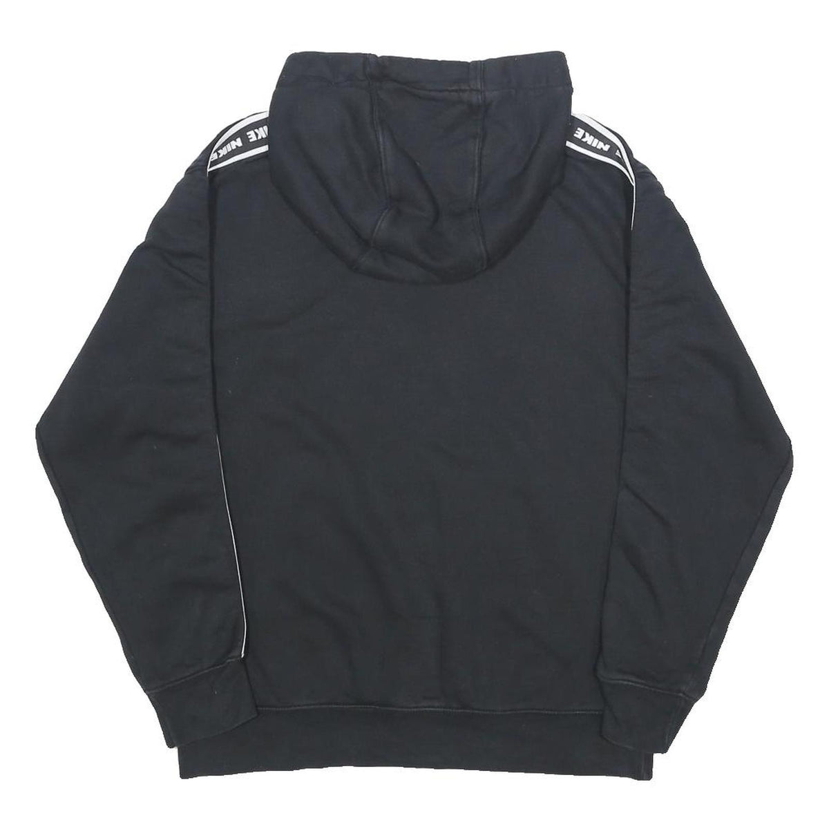 NIKE Womens Black & White Hoodie Pullover S Nike Logo Tape Sleeve
