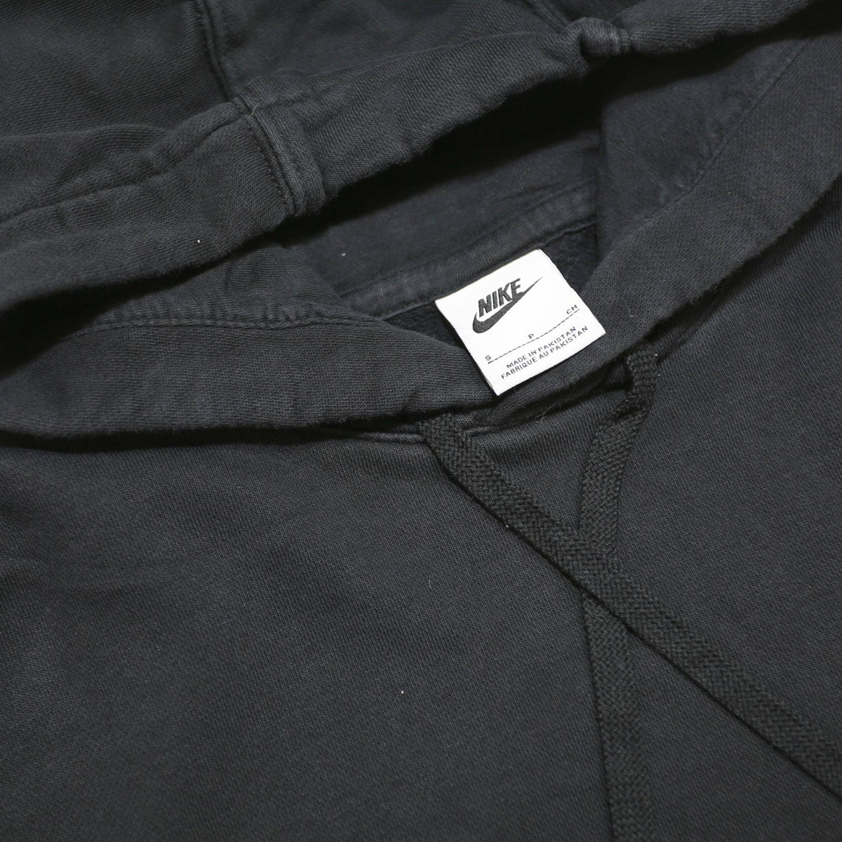 NIKE Womens Black & White Hoodie Pullover S Nike Logo Tape Sleeve