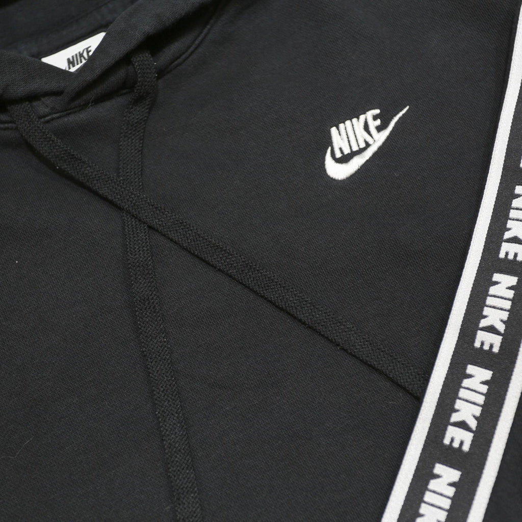 NIKE Womens Black & White Hoodie Pullover S Nike Logo Tape Sleeve