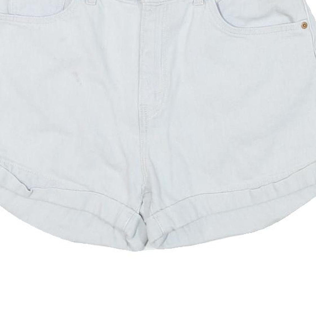 LEVI'S Womens Shorts White Denim Casual L W30 Classic Fit Roll Hem