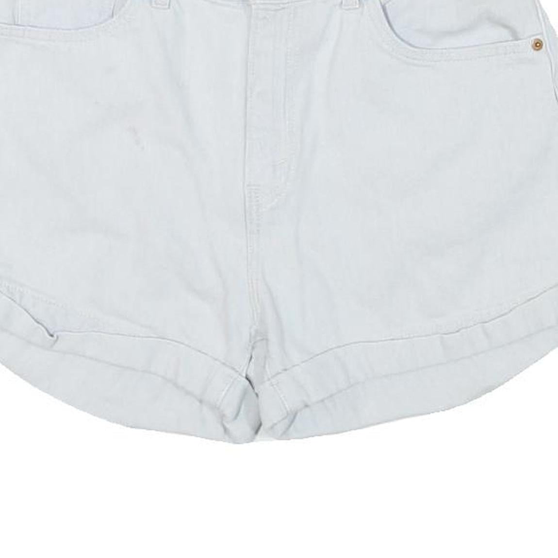 LEVI'S Womens Shorts White Denim Casual L W30 Classic Fit Roll Hem