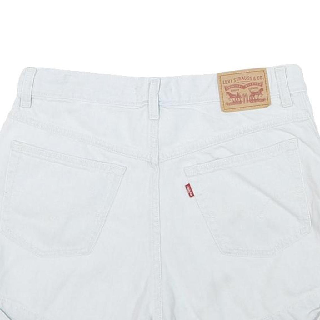 LEVI'S Womens Shorts White Denim Casual L W30 Classic Fit Roll Hem