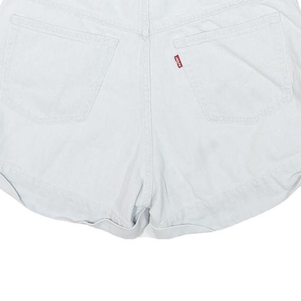 LEVI'S Womens Shorts White Denim Casual L W30 Classic Fit Roll Hem