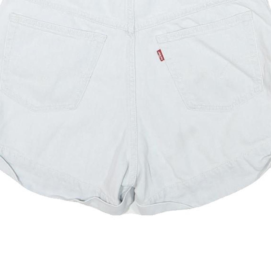 LEVI'S Womens Shorts White Denim Casual L W30 Classic Fit Roll Hem