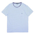 POLO RALPH LAUREN Mens Blue & Navy Striped T-Shirt M Short Sleeve Round Neck