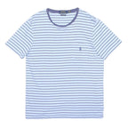 POLO RALPH LAUREN Mens Blue & Navy Striped T-Shirt M Short Sleeve Round Neck