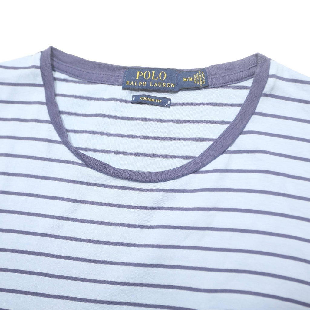 POLO RALPH LAUREN Mens Blue & Navy Striped T-Shirt M Short Sleeve Round Neck