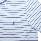 POLO RALPH LAUREN Mens Blue & Navy Striped T-Shirt M Short Sleeve Round Neck
