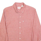 LEVI'S Mens Red Button Down Shirt M Cotton Casual Classic Fit Long Sleeve