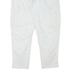 ZARA Mens Cotton Blend White Relaxed Cargo Trousers W37 L28 Casual Utility Zip