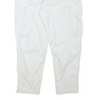 ZARA Mens Cotton Blend White Relaxed Cargo Trousers W37 L28 Casual Utility Zip