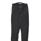 LEVI'S 721 Womens Jeans Black Slim Skinny Denim Medium W22 L26 Stretch Zip