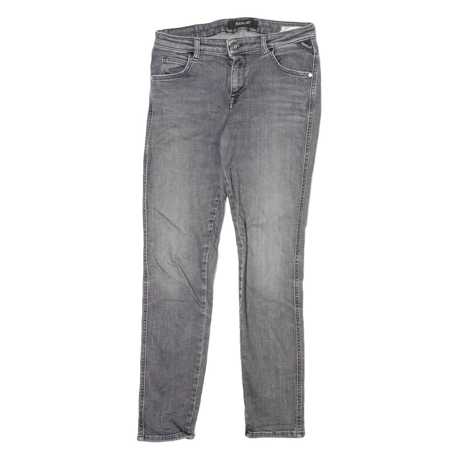REPLAY Katewin Mens Jeans Grey Regular Skinny W27 L28